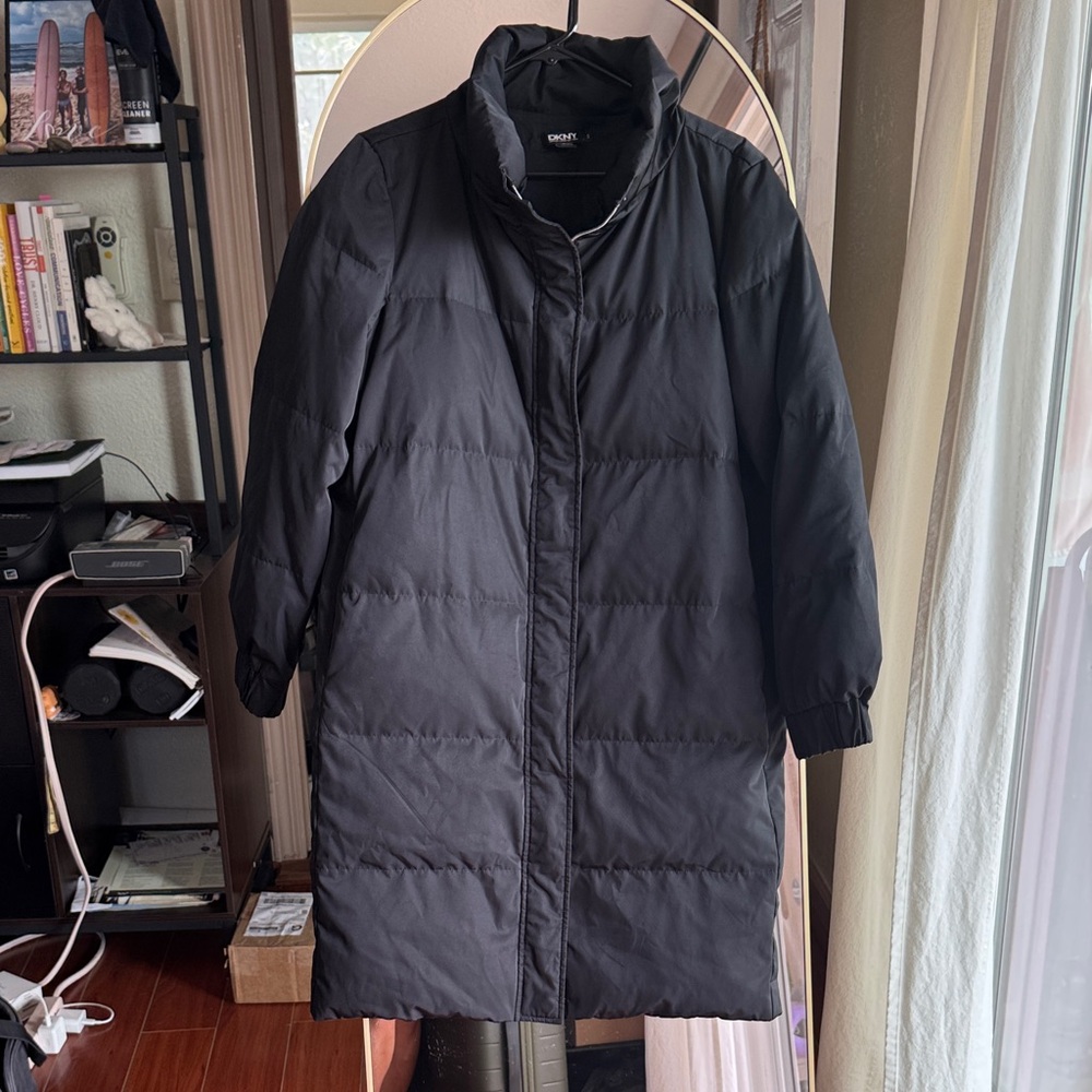 DKNY Down Long Black Puffer Coat